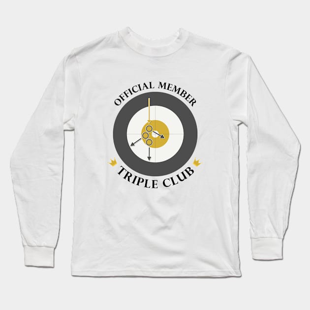 The "Triple Club" - Black Text Long Sleeve T-Shirt by itscurling